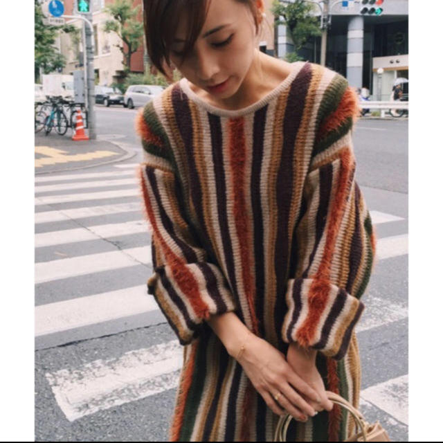 Ameri VINTAGE(アメリヴィンテージ)のAMERI MULTI COLOR STRIPE KNIT DRESS レディースのワンピース(ロングワンピース/マキシワンピース)の商品写真