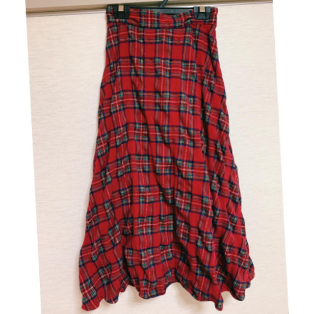 INGNI(イング)の【MIKKY16様専用】INGNI 赤タータンチェックスカート ロング丈 レディースのスカート(ロングスカート)の商品写真