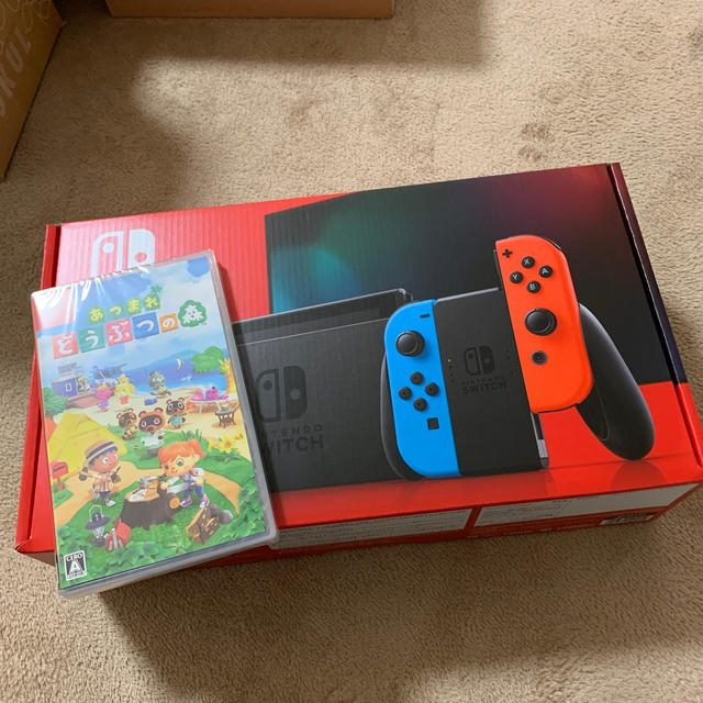 ニンテンドースイッチ　ネオン　どうぶつの森　セット