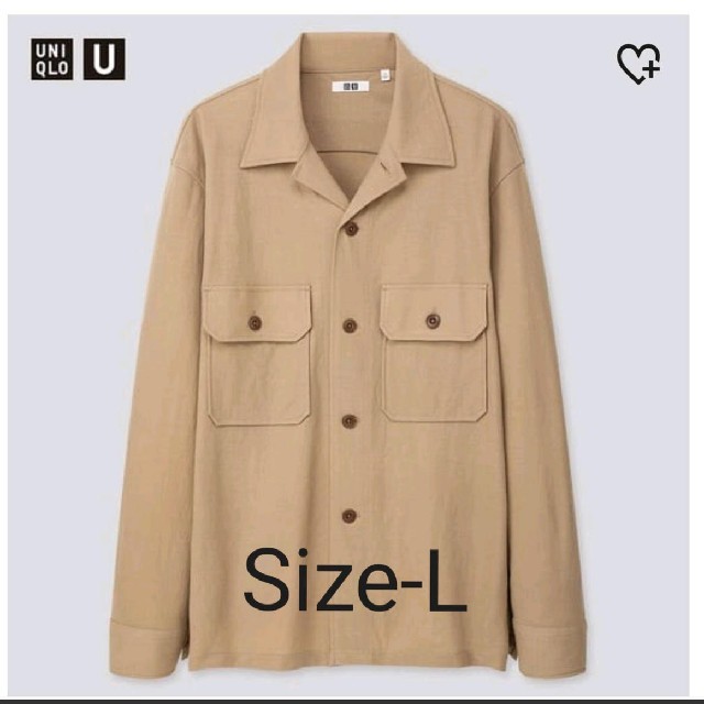 UNIQLO(ユニクロ)のUniqlo-U　ミリタリージャージシャツ 　ベージュ　SIZE-L メンズのトップス(シャツ)の商品写真