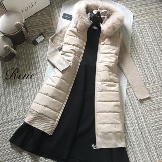 ルネ(René)のりなこサマご専用♡2019年♡新品未使用♡Rene ルネ中綿ニットコート ファー(ロングコート)