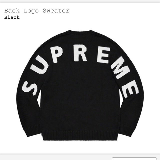 Supreme(シュプリーム)のM 黒 Supreme Back Logo Sweater メンズのトップス(ニット/セーター)の商品写真