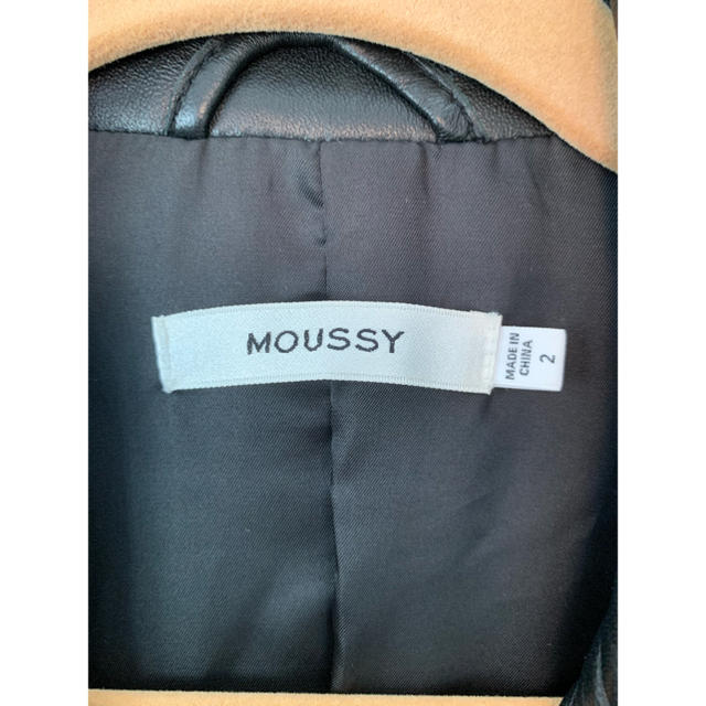 moussy(マウジー)のオーバーサイズライダースジャケット＊moussy＊本革＊リアルレザー  レディースのジャケット/アウター(ライダースジャケット)の商品写真