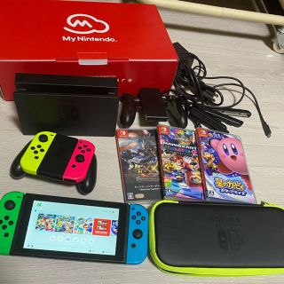 ニンテンドースイッチ(Nintendo Switch)のNintendo Switch ＋豪華ソフト5点セット、コントローラー4個(家庭用ゲーム機本体)