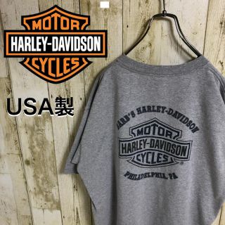 ハーレーダビッドソン(Harley Davidson)のハーレーダビッドソン ビッグロゴ プリント フロントポケット Tシャツ USA製(Tシャツ/カットソー(半袖/袖なし))