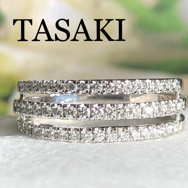 TASAKI - TASAKI ☆K18WG ダイヤモンド・エタニティ3連風デザインリング