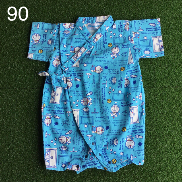 サンリオ(サンリオ)の☀️ 【 90 】ドラえもん 甚平 ロンパース 総柄 キッズ/ベビー/マタニティのキッズ服男の子用(90cm~)(甚平/浴衣)の商品写真