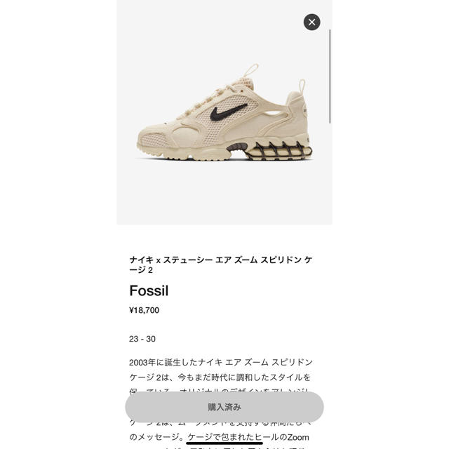 STUSSY(ステューシー)のNIKE STUSSY エアズーム　スピリドン　ケージ2 メンズの靴/シューズ(スニーカー)の商品写真