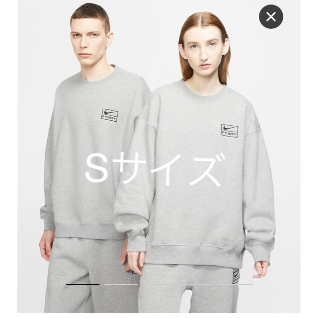 スウェットstussy Nike fleece crew Sサイズ　gray