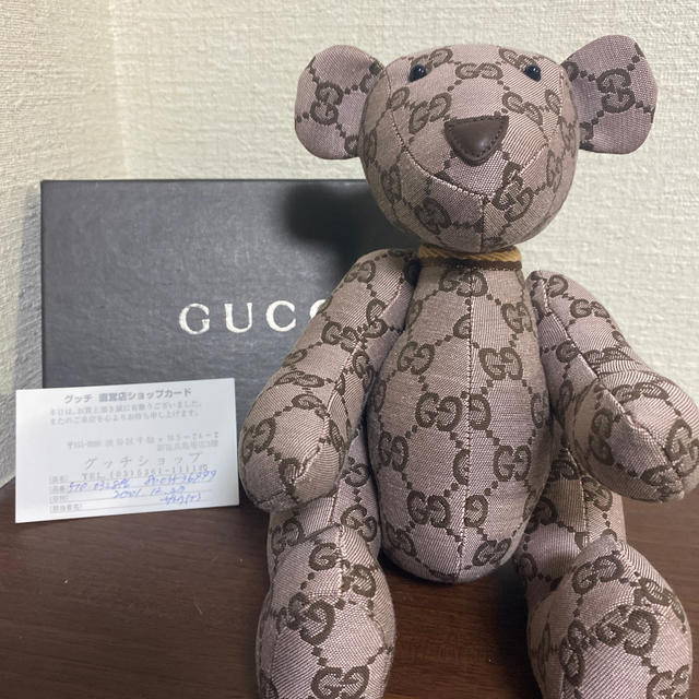 Gucci(グッチ)の【希少】GUCCI  bear ぬいぐるみ　GGライン キッズ/ベビー/マタニティのおもちゃ(ぬいぐるみ/人形)の商品写真