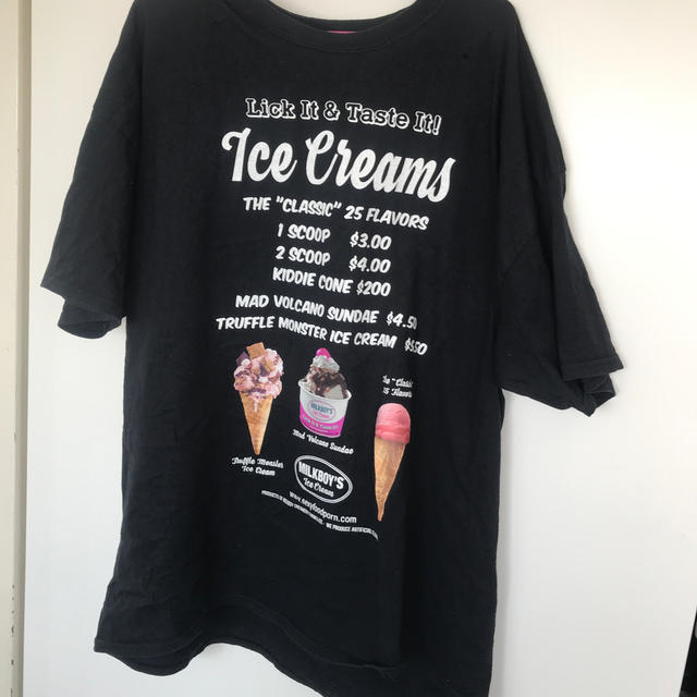 MILKBOY(ミルクボーイ)のMILKBOY  ICE CREAMS Tシャツ　アイスクリーム　ブラック メンズのトップス(Tシャツ/カットソー(半袖/袖なし))の商品写真