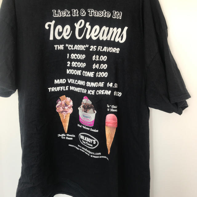 MILKBOY(ミルクボーイ)のMILKBOY  ICE CREAMS Tシャツ　アイスクリーム　ブラック メンズのトップス(Tシャツ/カットソー(半袖/袖なし))の商品写真