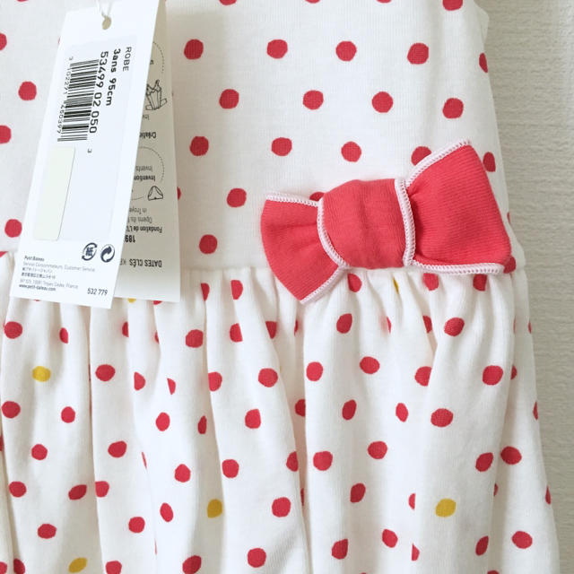 PETIT BATEAU(プチバトー)の新品未使用  プチバトー  プリント  半袖  ワンピース  3ans キッズ/ベビー/マタニティのキッズ服女の子用(90cm~)(ワンピース)の商品写真