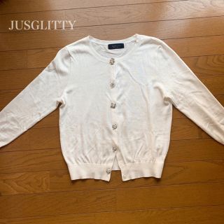 ジャスグリッティー(JUSGLITTY)のジャスグリッティービジュー付カーディガン(カーディガン)