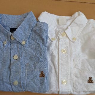 ベビーギャップ(babyGAP)の（専用）２点おまとめ　キッズ　長袖ボタンダウンシャツ水色95cm　白色100cm(ブラウス)