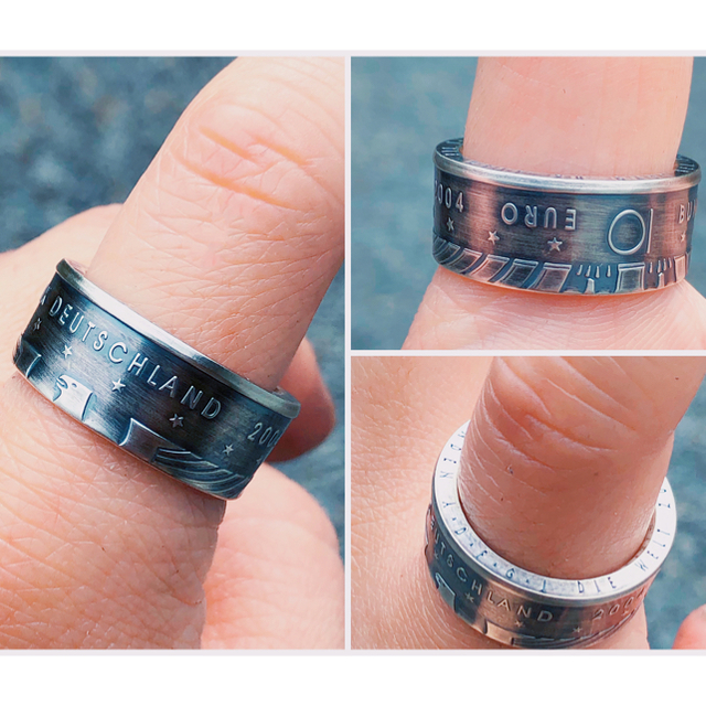 ドイツコインリング　Silvar925  外国コイン加工　指輪 メンズのアクセサリー(リング(指輪))の商品写真
