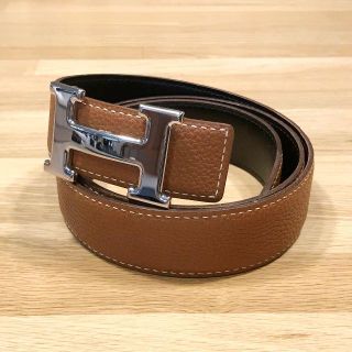 エルメス(Hermes)の美品 エルメス Hベルト リバーシブル 85 シルバー メンズ レディース(ベルト)