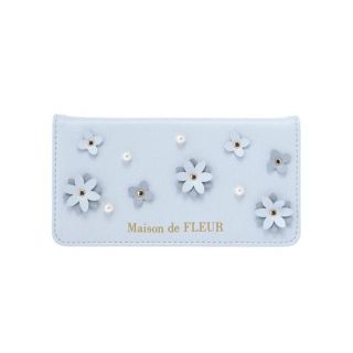 メゾンドフルール(Maison de FLEUR)のフラワーパーツiPhone X/XSケース（サックスブルー）(iPhoneケース)