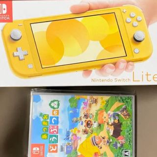 ニンテンドースイッチ(Nintendo Switch)のニンテンドースイッチライト　本体　イエロー　どうぶつの森　ソフト(携帯用ゲーム機本体)