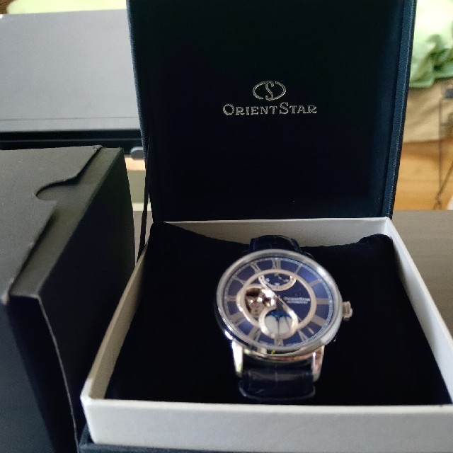 ORIENT(オリエント)のオリエント MOON PHASE ネイビー メカニカルムーンフェイズ メンズの時計(腕時計(アナログ))の商品写真