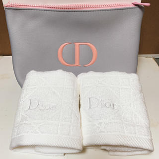 クリスチャンディオール(Christian Dior)のクリスチャンディオール　アメニティタオルポーチセット(タオル/バス用品)