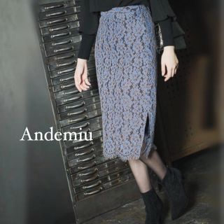 アンデミュウ(Andemiu)のAndemiu ミディ レース タイト スカート 膝丈♡ミッシュマッシュ(ひざ丈スカート)