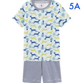 プチバトー(PETIT BATEAU)の新品未使用  プチバトー  半袖  パジャマ  5ans(パジャマ)