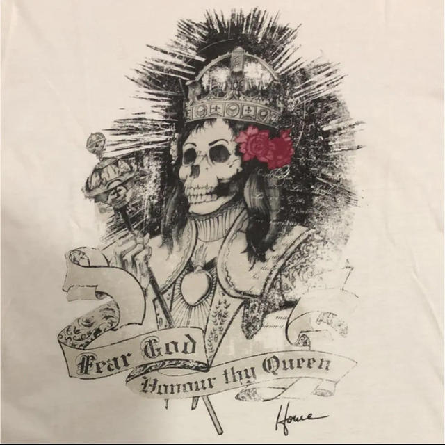インポート プリントシャツ ロンT  ホワイト skull レディースのトップス(Tシャツ(長袖/七分))の商品写真