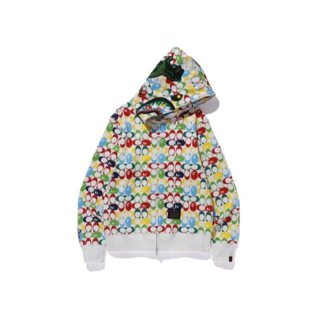 パーカーA BATHING APE COACH SHARK HOODIE BAPE M