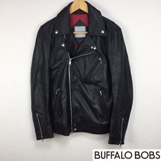 バッファローボブス(BUFFALO BOBS)の美品 バッファローボブズ ライダースジャケット ブラック サイズ3(ライダースジャケット)