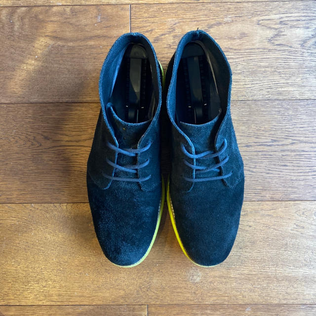 Cole Haan(コールハーン)のコールハーン バックスキン 黒 蛍光黄色 メンズの靴/シューズ(ドレス/ビジネス)の商品写真