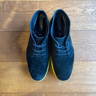 コールハーン(Cole Haan)のコールハーン バックスキン 黒 蛍光黄色(ドレス/ビジネス)