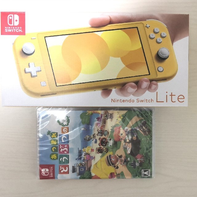 任天堂(ニンテンドウ)のスイッチ　ライト イエロー
　あつまれどうぶつの森　switch　lite エンタメ/ホビーのゲームソフト/ゲーム機本体(携帯用ゲーム機本体)の商品写真