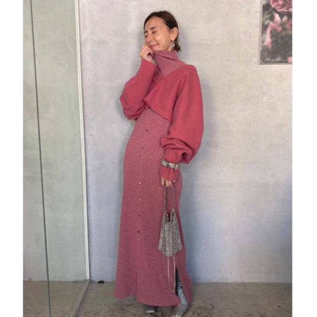 Ameri VINTAGE(アメリヴィンテージ)のAMERI LAYERED KNIT DRESS  レディースのワンピース(ロングワンピース/マキシワンピース)の商品写真