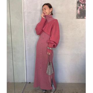 アメリヴィンテージ(Ameri VINTAGE)のAMERI LAYERED KNIT DRESS (ロングワンピース/マキシワンピース)