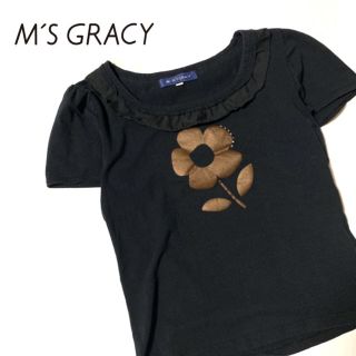 エムズグレイシー(M'S GRACY)のM’S GRACY フラワープリントT　エムズグレイシー　38(カットソー(半袖/袖なし))