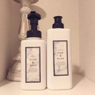 大理石調ディスペンサーボトル(500ml)2点セット(収納/キッチン雑貨)