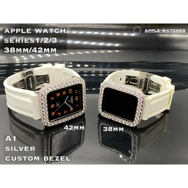 53/Apple Watch カバーケースラバー　黒　アップルウォッチ　カスタム