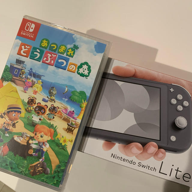 ニンテンドースイッチライト 本体 グレー どうぶつの森 ソフト - 携帯 ...