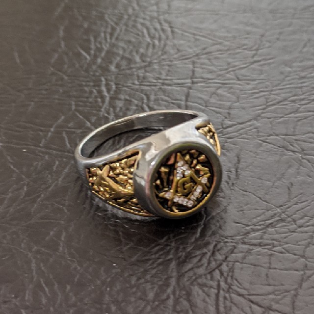 【ジルコニア】フリーメイソン メンズ 指輪 リング シルバー 19、 メンズのアクセサリー(リング(指輪))の商品写真