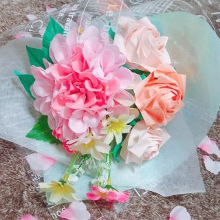 折り紙の薔薇の花束 春色(ドライフラワー)