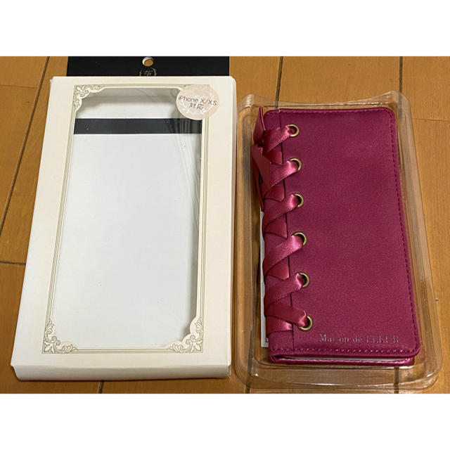 Maison de FLEUR(メゾンドフルール)のMaison de FLEUR レースアップiPhoneX.XS ダークピンク その他のその他(その他)の商品写真