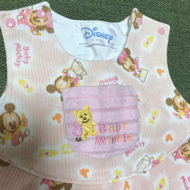 Disney(ディズニー)のミッキー ミニー カバーオール 80 キッズ/ベビー/マタニティのベビー服(~85cm)(カバーオール)の商品写真