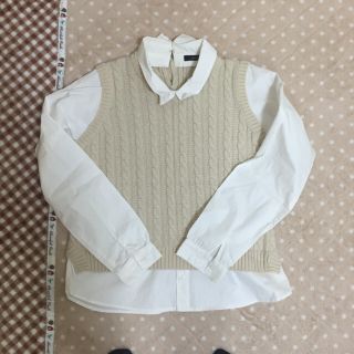 ダブルクローゼット(w closet)のw closet＊フェイクケーブルベスト(ニット/セーター)