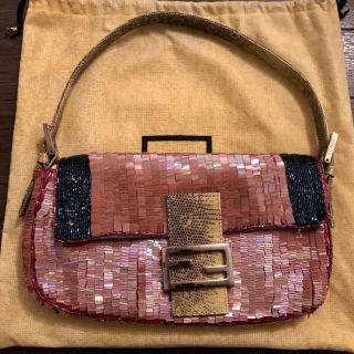 Fendi フェンディ マンマバケット スパンコール リザード