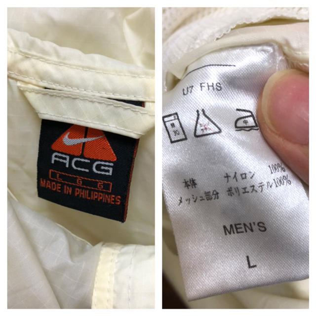 NIKE(ナイキ)の良品 90s NIKE ACG ビッグロゴ ナイロン アノラック パーカー Ｌ メンズのジャケット/アウター(ナイロンジャケット)の商品写真