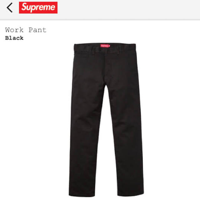 メンズsupreme work pant 32 ブラック 19fw