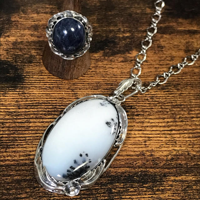 kaito様♡デンドライトオパール　サファイア　silver925 アクセサリー レディースのアクセサリー(リング(指輪))の商品写真