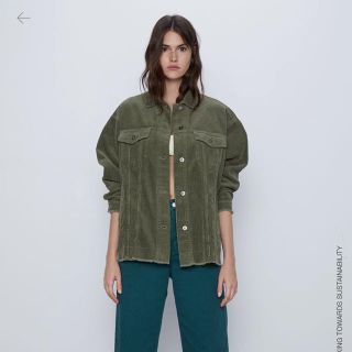 ザラ(ZARA)の ZARA  ザラ  コーデュロイ  ジャケット  アウター  カーキ(ミリタリージャケット)