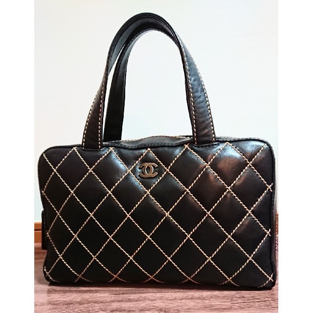 CHANEL ワイルドステッチ ボストン ハンドバッグ 【返品交換不可】 www